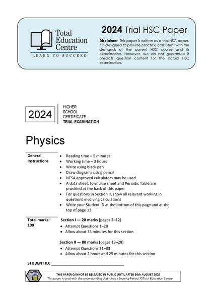 2024 Trial HSC Physics
