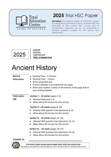 2025 Trial HSC Ancient History
