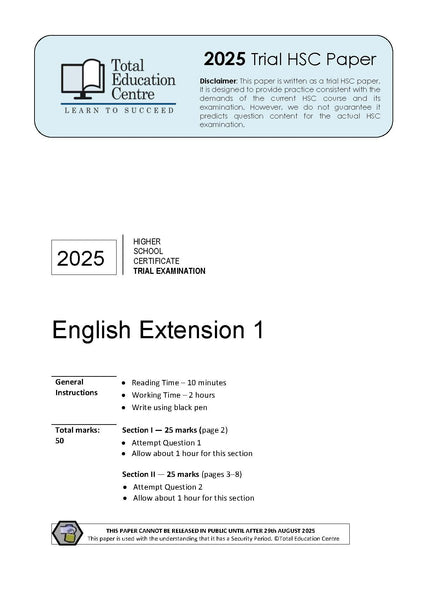 2025 Trial HSC English Extension 1