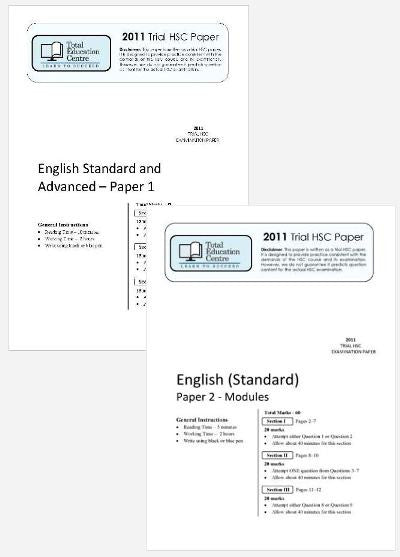 2011 Trial A HSC English Standard Papers 1 & 2